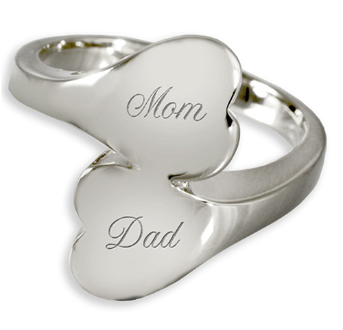 Double Heart Companion Cremation Ring