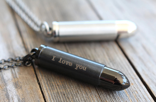 Engraved Bullet Urn Necklaces