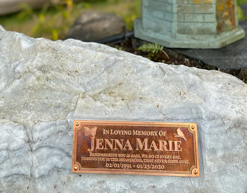 Copper Butterfly Memorial Nameplate