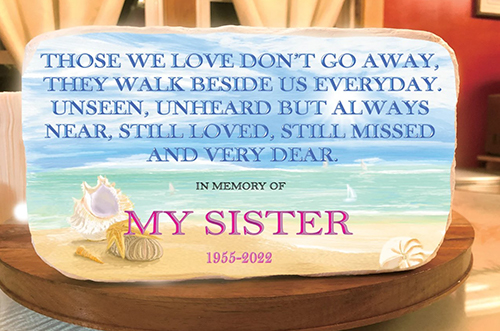 Custom Beach Themed Memorial Stone