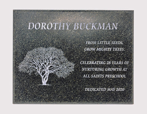 Engraved Tree Remembrance Plaque