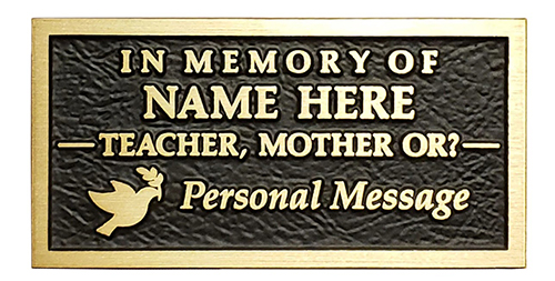 Flying Dove Bronze Memorial Plaque