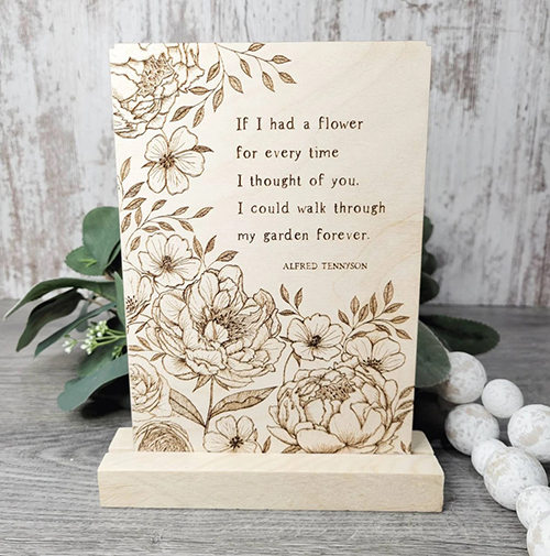 Forever Garden Engraved Floral Plaque