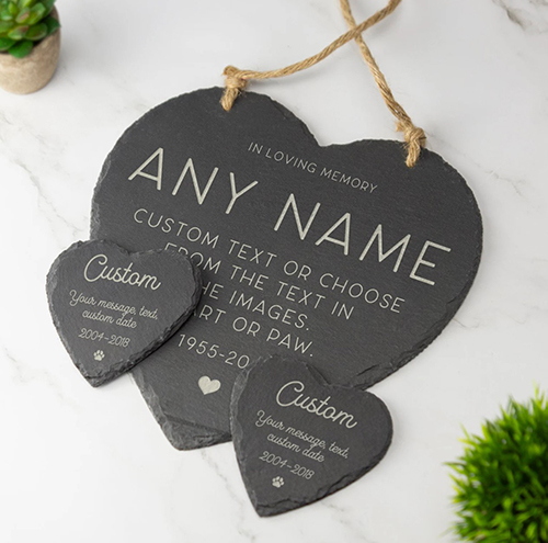 Hanging Hearts Engraved Plaques