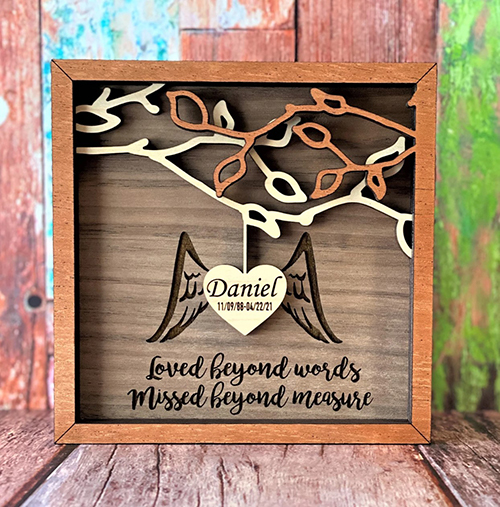 Loved Beyond Words Wooden Memorial Plaque