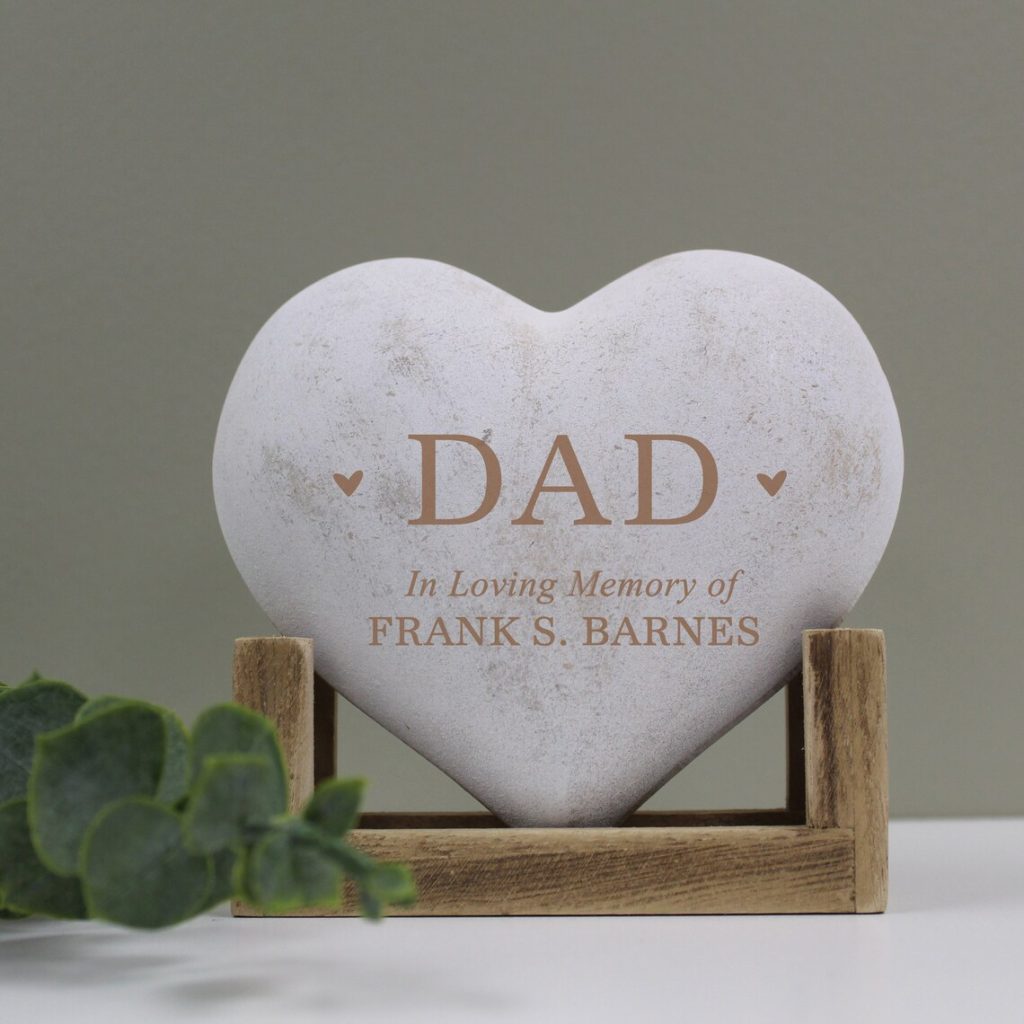 Personalized Dad Heart Plaque with stand -