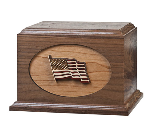 American Flag Urns: Wooden