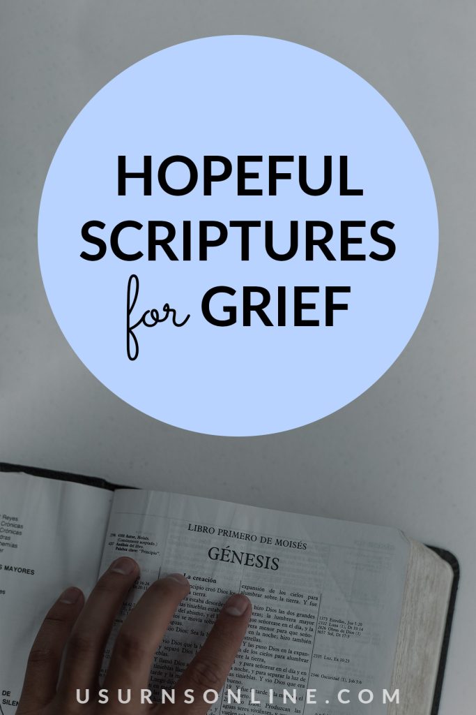 bible verses about grief and hope - pin it image