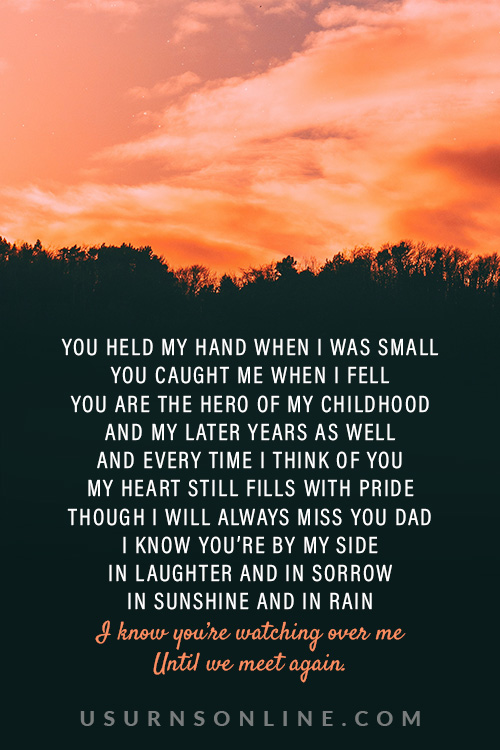 funeral poems for dad about childhood
