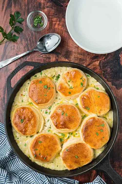 Chicken Pot Pie with Biscuits