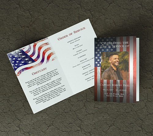 Patriotic Military Funeral Program Template