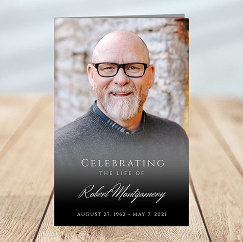 Portrait Photo Funeral Program Template