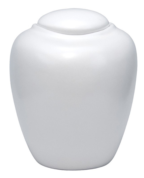 Pearl White Biodegradable Burial Urn - biodegradable cremation urns