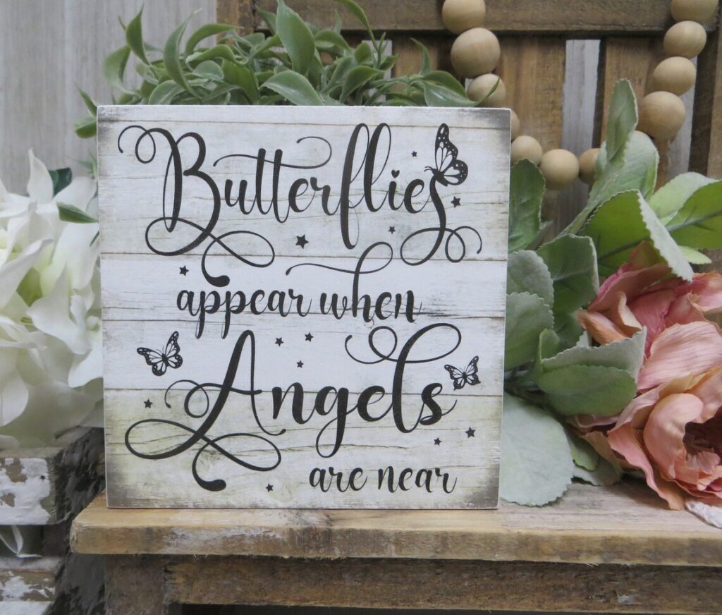 Sympathy Gifts - Butterflies Remembrance Sign