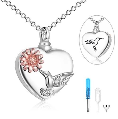 Locket Sympathy Necklace - Hummingbirds