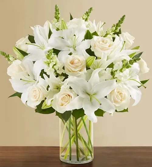 All White Roses & Lilies