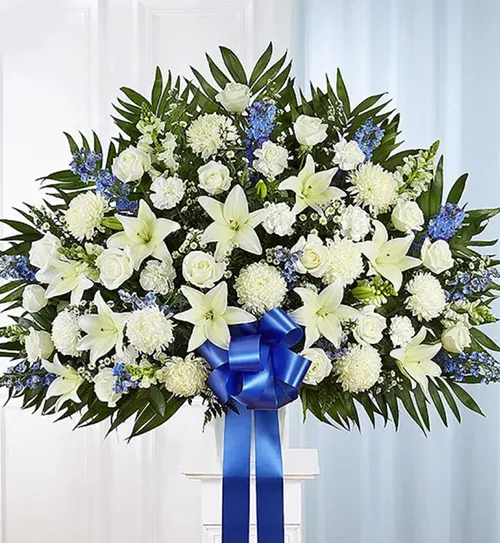 Blue & White Standing Basket