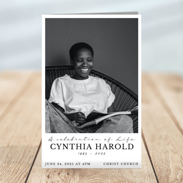 Large Photo Celebration of Life Program Template