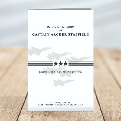 Military Jets & Stars Funeral Program