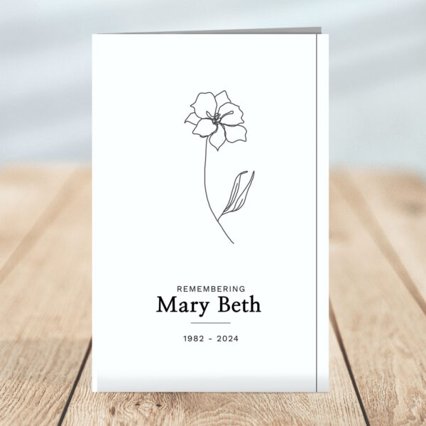 Simple Floral Funeral Program