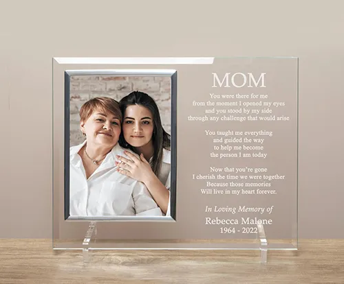 Engraved Glass Memorial Picture Frame