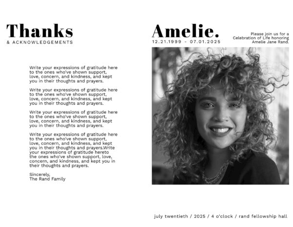 Modern Black & White Funeral Program - Image 2