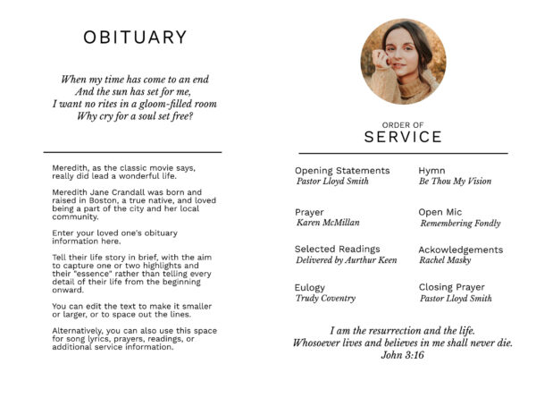 Modern Timeline Funeral Program - Image 3