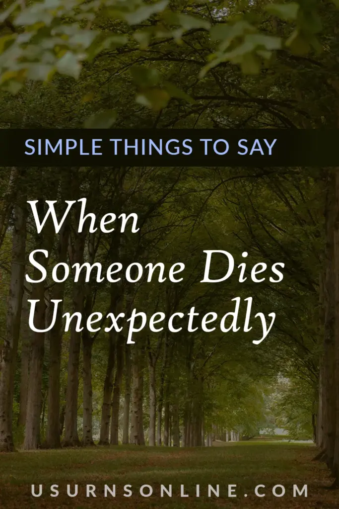 what to say when someone dies unexpectedly - pin it image