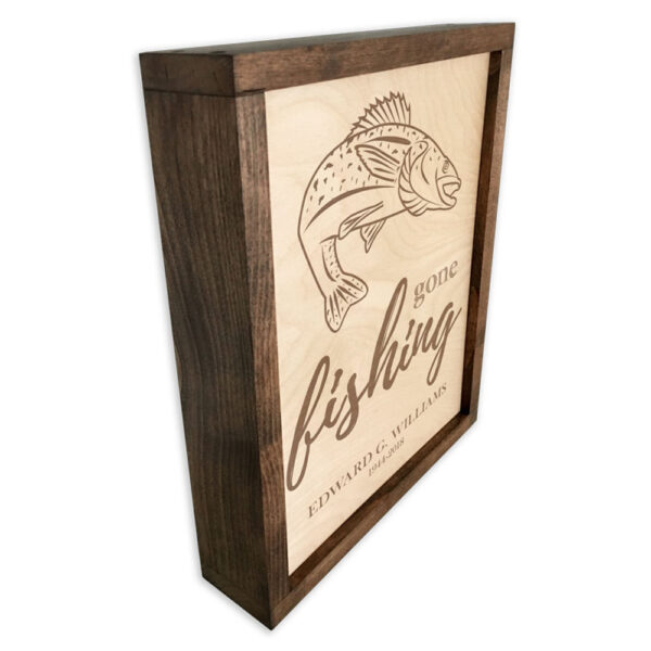 Gone Fishing Memorial Plaque Urn - Image 2