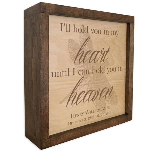 Hold You In My Heart Dragonfly Memorial Plaque Cremation Urn - Image 2