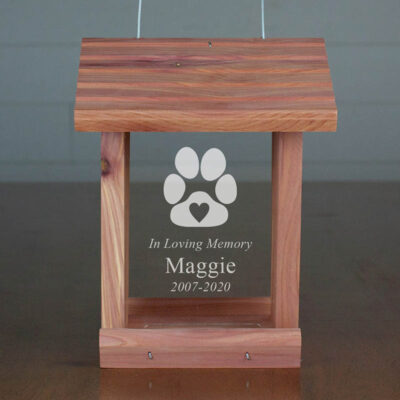 Paw Print Personalized Pet Memorial Bird Feeder