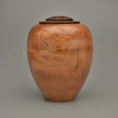 Classic Hand Turned Wood Urn in Cherry Finish