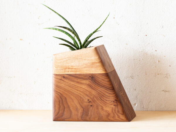 Large Planturn Cremation Urn in Elm & Pecan - Image 3
