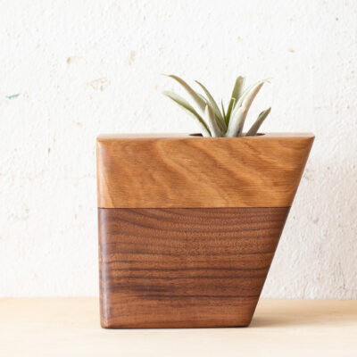 Small Planturn Cremation Urn in Walnut & Oak