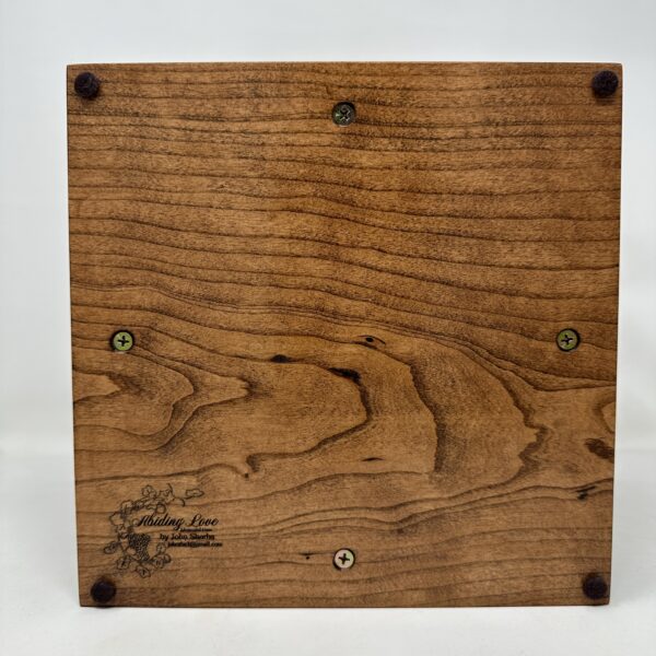 Irish Celtic Cross Carved Cherry Cremation Urn - Image 8