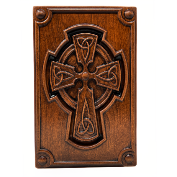 Carved Trinity Knot Celtic Cross Cremation Urn - Image 2